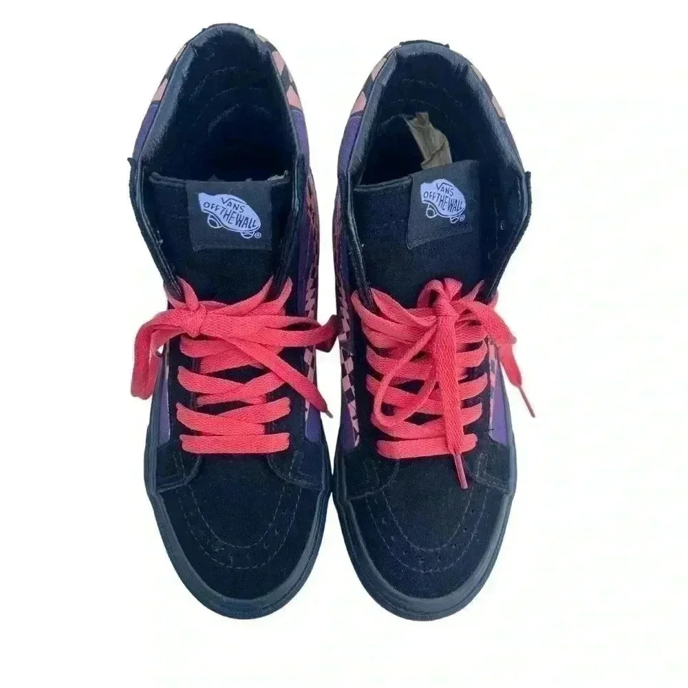 VANS SK8-HI REISSUE WARP BLACK/PAPRIKA/PURPLE SHOES SIZE MENS 6/WNS 7.5 LIKE NEW - Picture 2 of 11